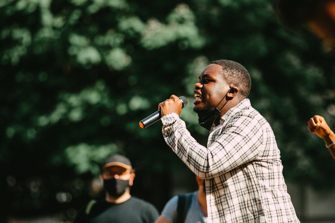 person speaking on stage