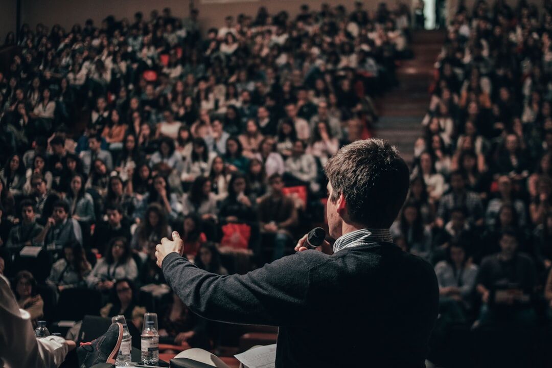 person speaking on stage